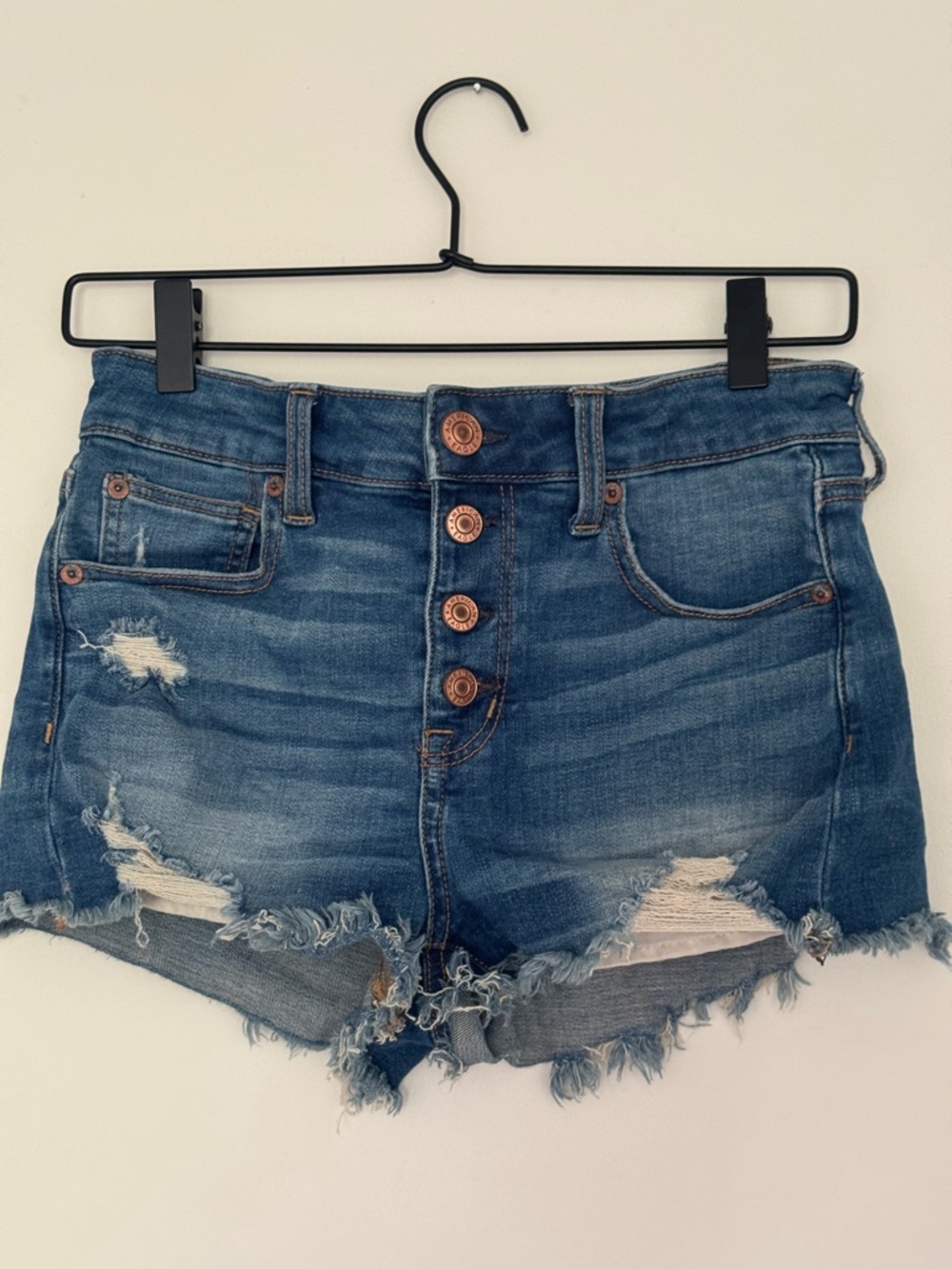 Distressed Blue Denim American Eagle Jean Shorts
